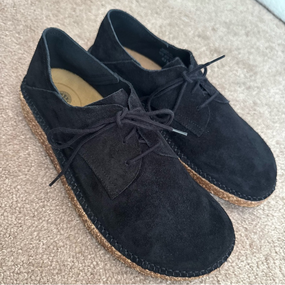 EUC Birkenstock Men’s Gary Black Suede Casual Oxfords Shoes